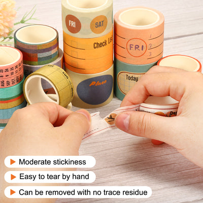 Harfington 20mmx3m Washi Tape, Decorative Masking Sticker Self Adhesive for Scrapbooking Planner Journal (Arrival Departure)