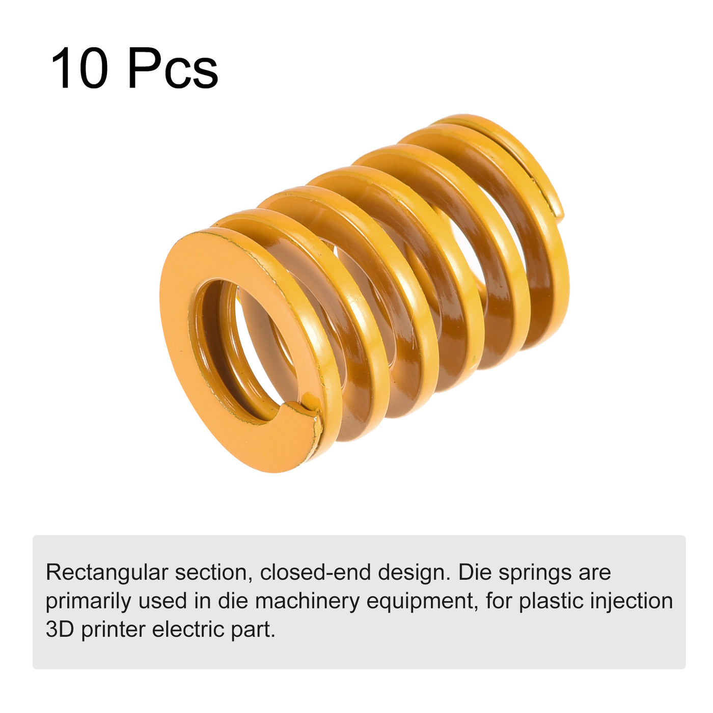 uxcell Uxcell Die Spring, 20mm OD 25mm Long 10pcs Stamping Light Load Compression Yellow