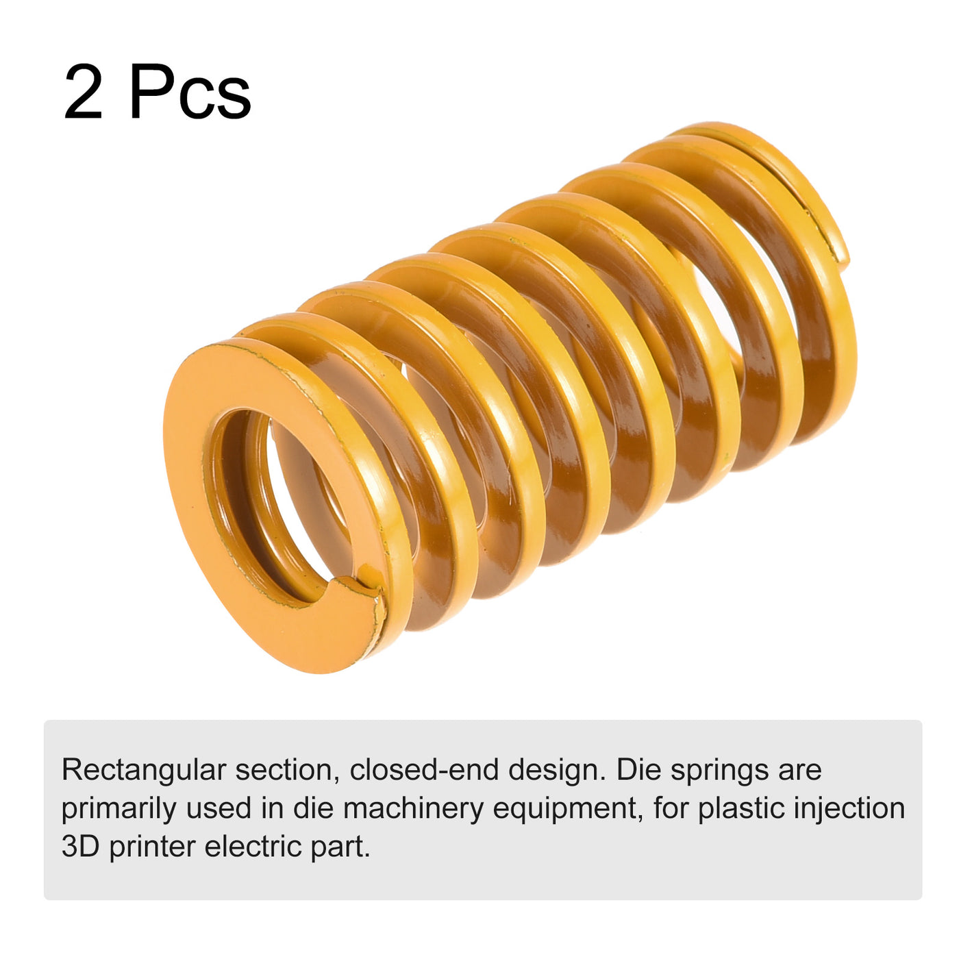 uxcell Uxcell Die Spring, 20mm OD 35mm Long 2pcs Stamping Light Load Compression Yellow