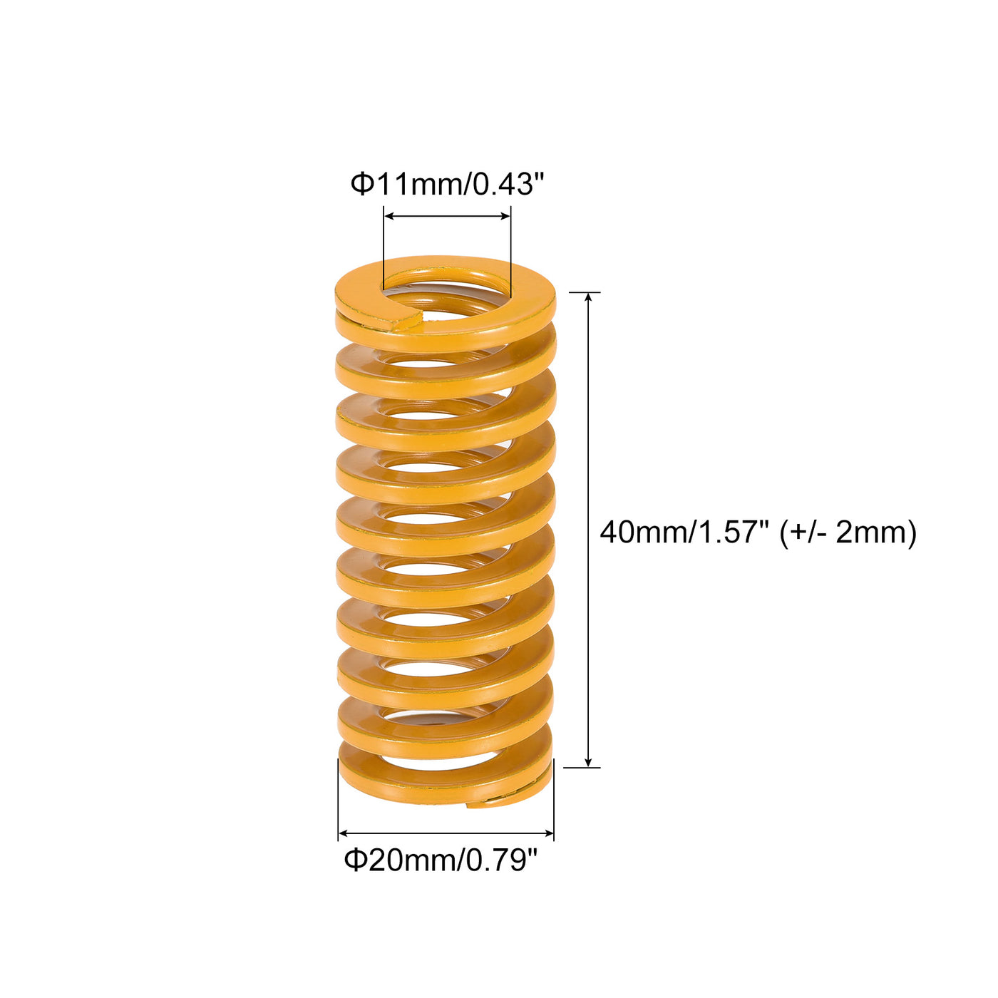 uxcell Uxcell Die Spring, 20mm OD 40mm Long 12pcs Stamping Light Load Compression Yellow