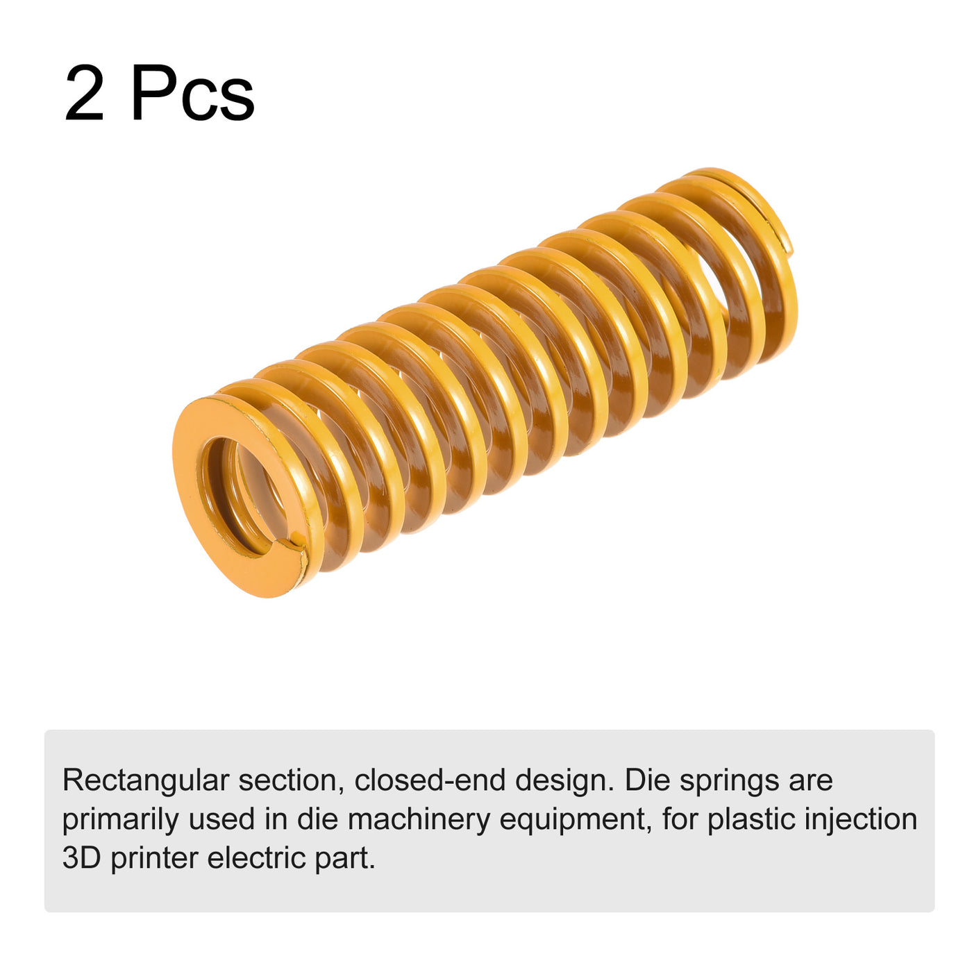 uxcell Uxcell Die Spring, 20mm OD 60mm Long 2pcs Stamping Light Load Compression Yellow