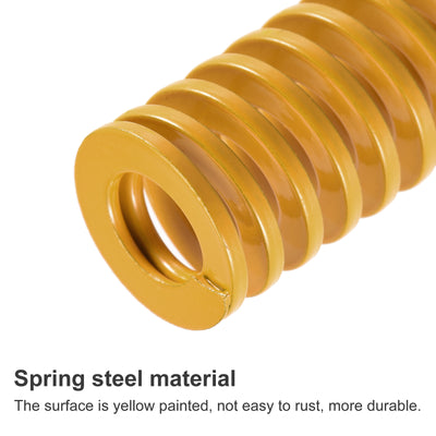 Harfington Uxcell Die Spring, 20mm OD 100mm Long 5pcs Stamping Light Load Compression Yellow