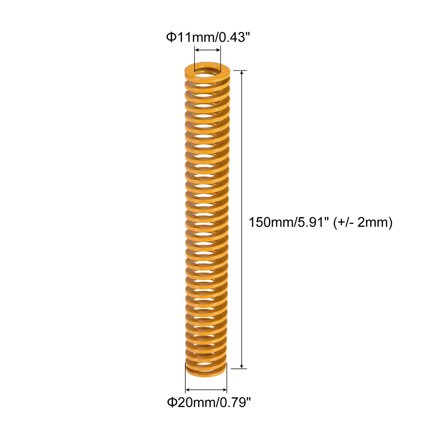 uxcell Uxcell 2Stk Matrize Feder 20mm 150mm Leichte Last Druckplatte für 3D-Drucker Teil Gelb