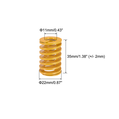 Harfington Uxcell Die Spring, 22mm OD 35mm Long Stamping Light Load Compression Yellow