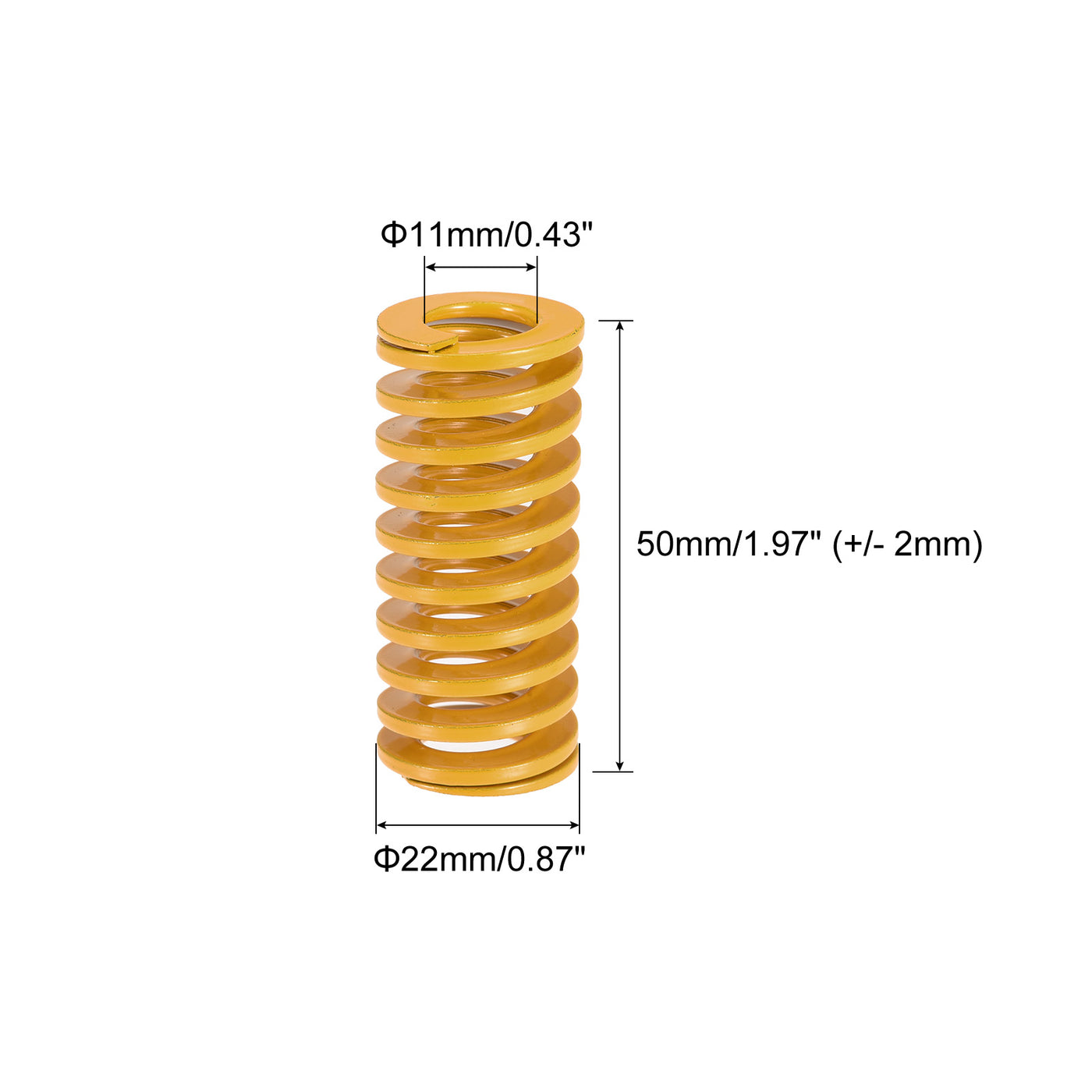 uxcell Uxcell Matrize Feder 22mm 50mm Leichte Last Druckplatte für 3D-Drucker Teil Gelb