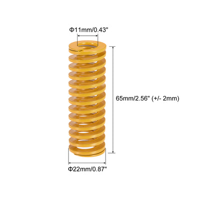 Harfington Uxcell Die Spring, 22mm OD 65mm Long Stamping Light Load Compression Yellow