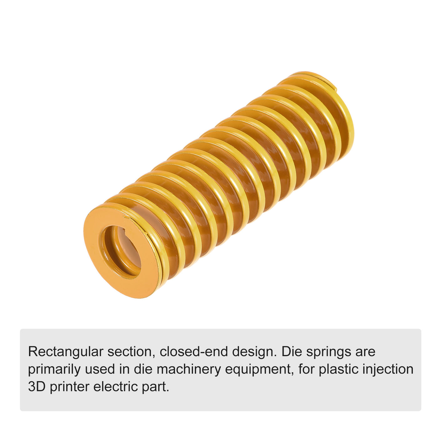 uxcell Uxcell Die Spring, 22mm OD 65mm Long Stamping Light Load Compression Yellow