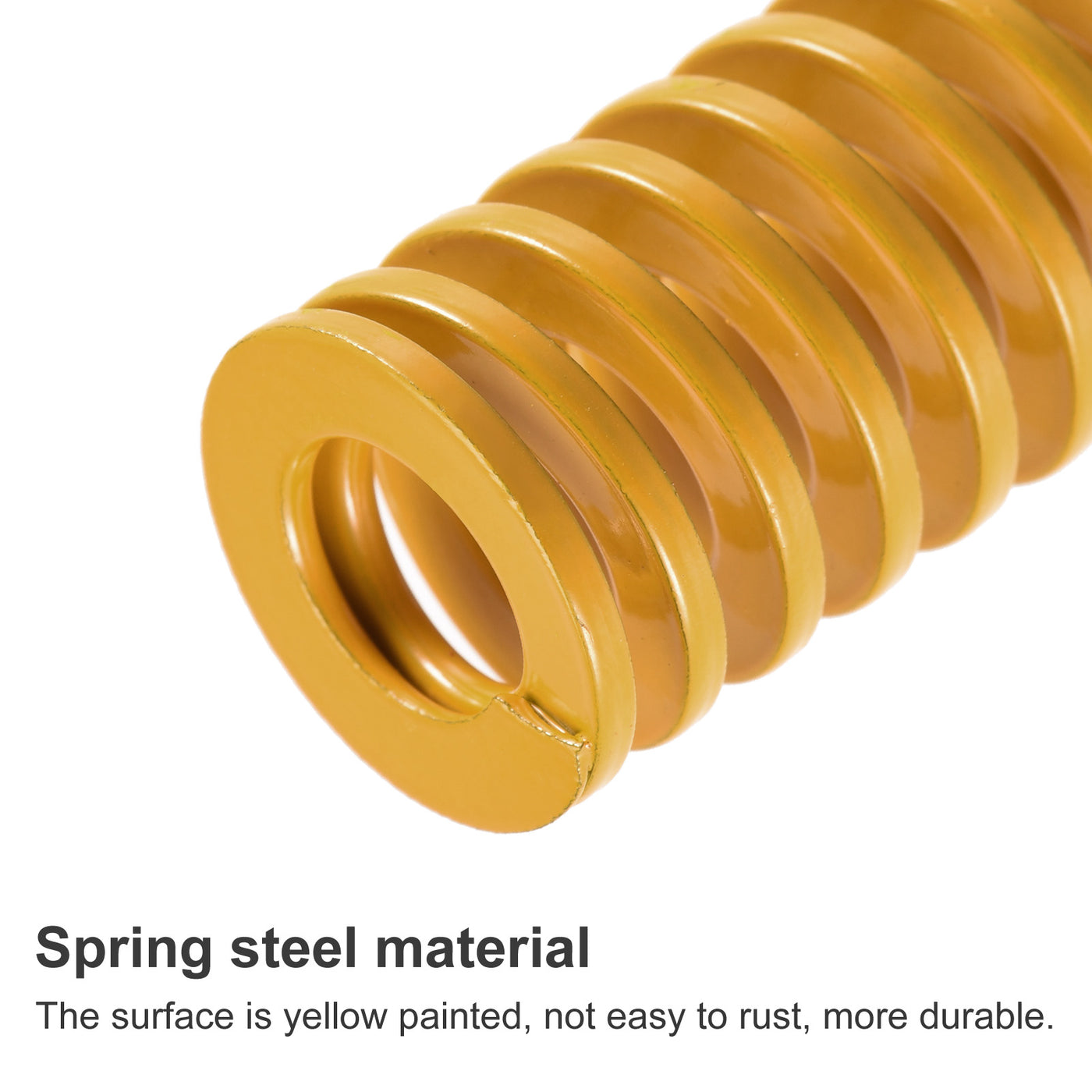 uxcell Uxcell Die Spring, 22mm OD 65mm Long Stamping Light Load Compression Yellow