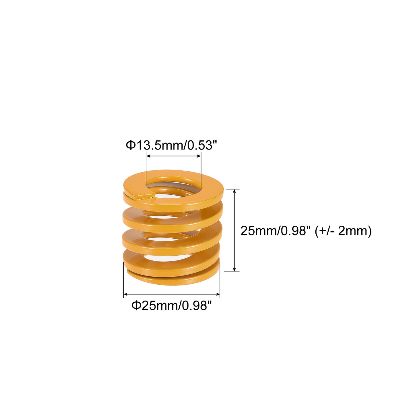 uxcell Uxcell Die Spring, 25mm OD 25mm Long Stamping Light Load Compression Yellow