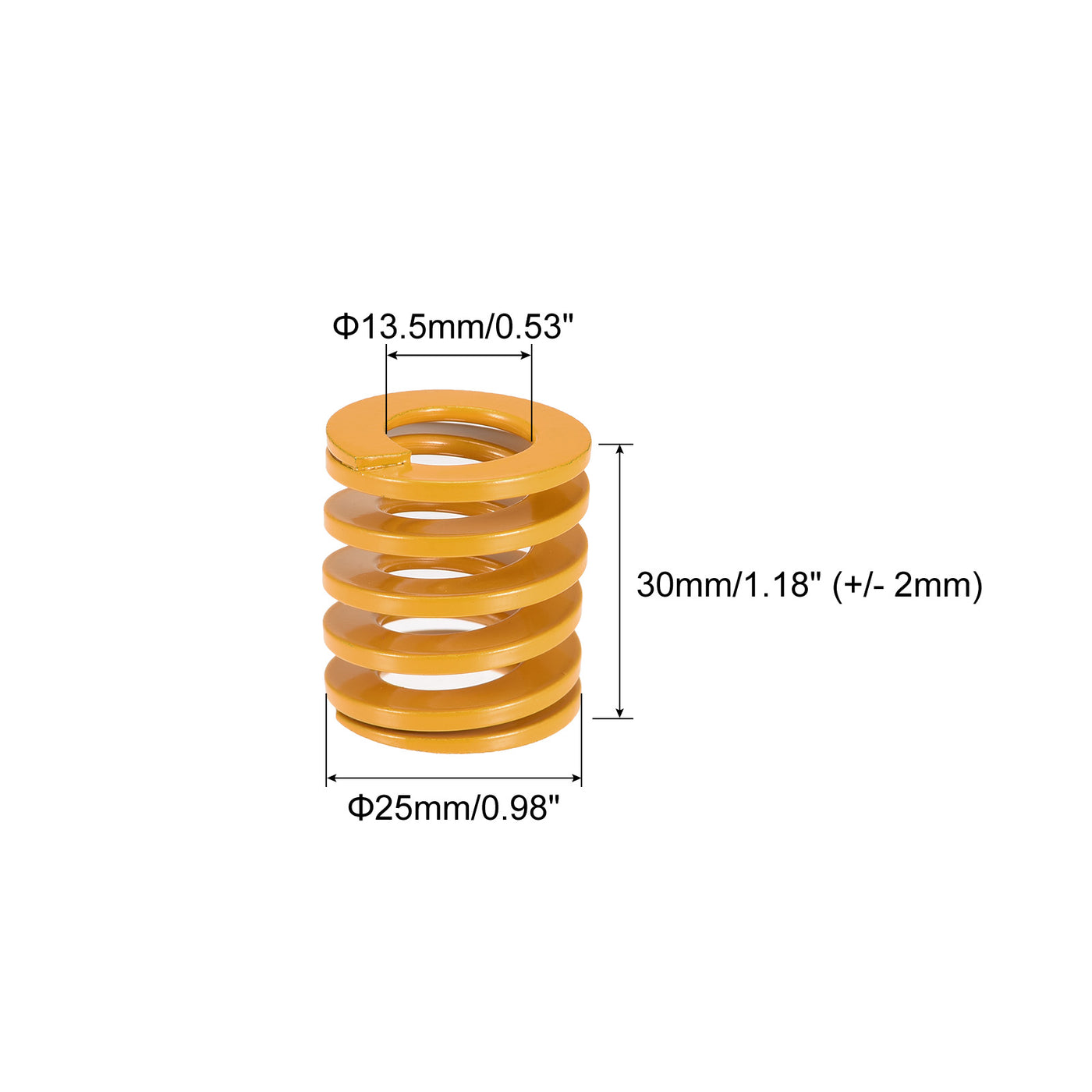 uxcell Uxcell Die Spring, 25mm OD 30mm Long 4pcs Stamping Light Load Compression Yellow