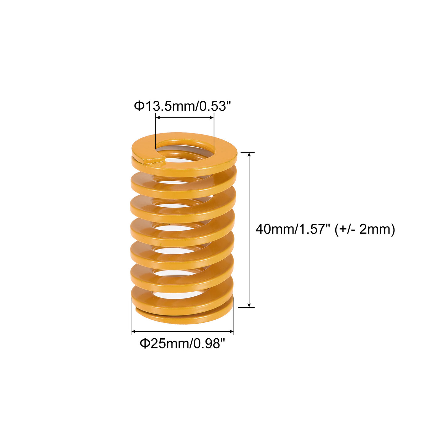 uxcell Uxcell Die Spring, 25mm OD 40mm Long Stamping Light Load Compression Yellow