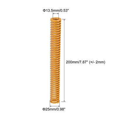 Harfington Uxcell Die Spring, 25mm OD 200mm Long Stamping Light Load Compression Yellow