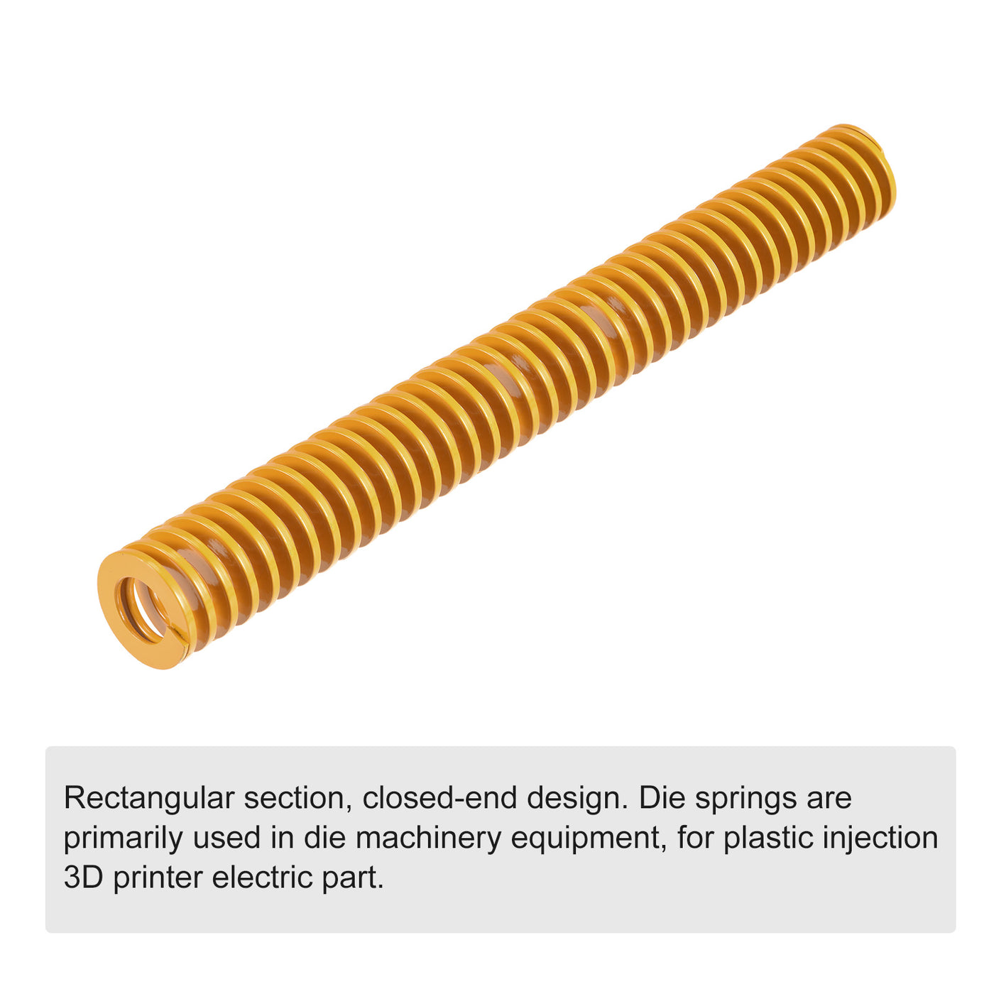 uxcell Uxcell Die Spring, 25mm OD 200mm Long Stamping Light Load Compression Yellow