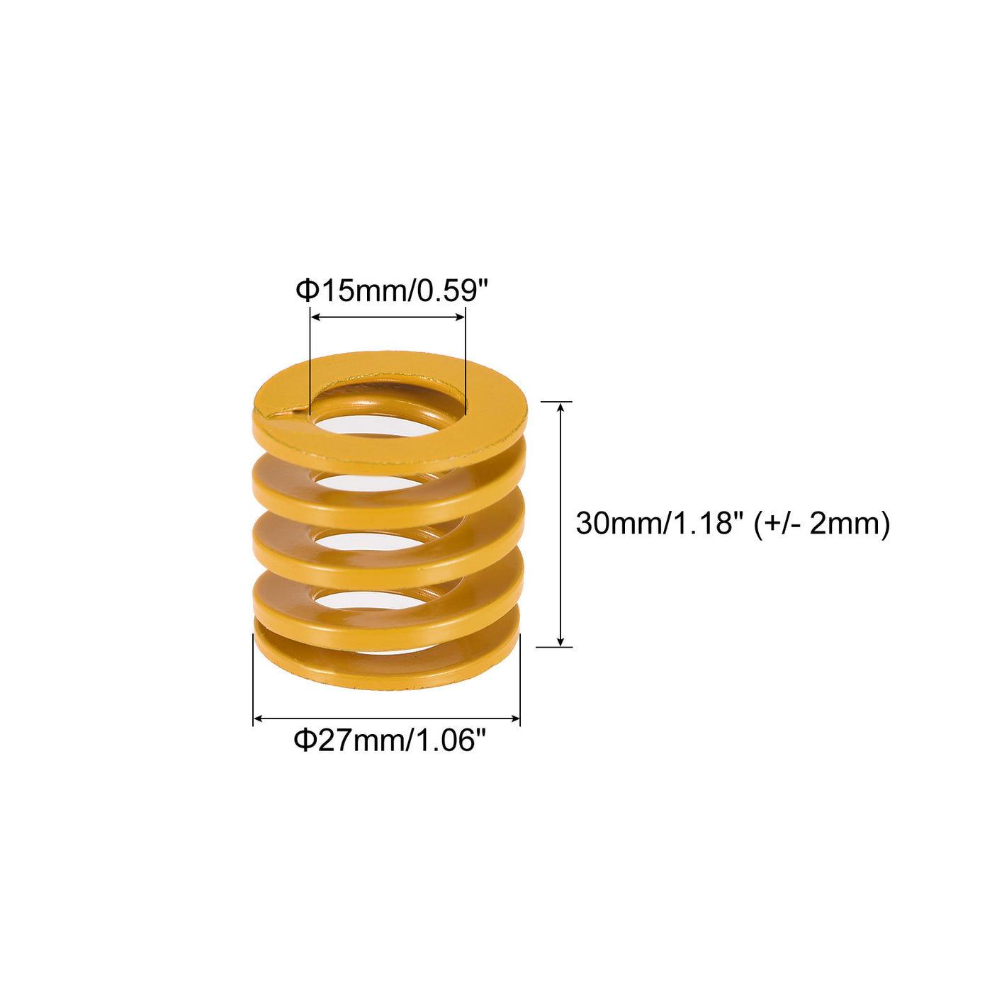 uxcell Uxcell Die Spring, 27mm OD 30mm Long Stamping Light Load Compression Yellow