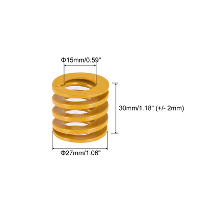 Harfington Uxcell Die Spring, 27mm OD 30mm Long Stamping Light Load Compression Yellow