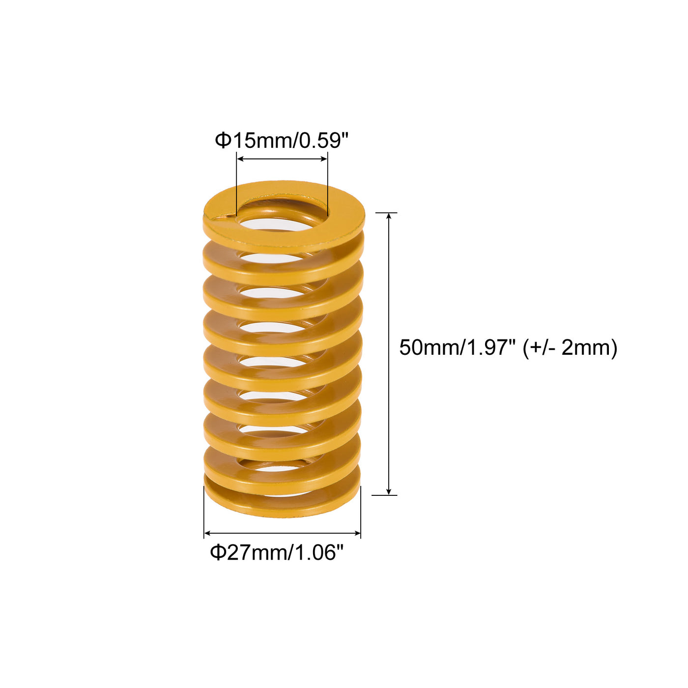 uxcell Uxcell 4Stk Matrize Feder 27mm 50mm Leichte Last Druckplatte für 3D-Drucker Teil Gelb