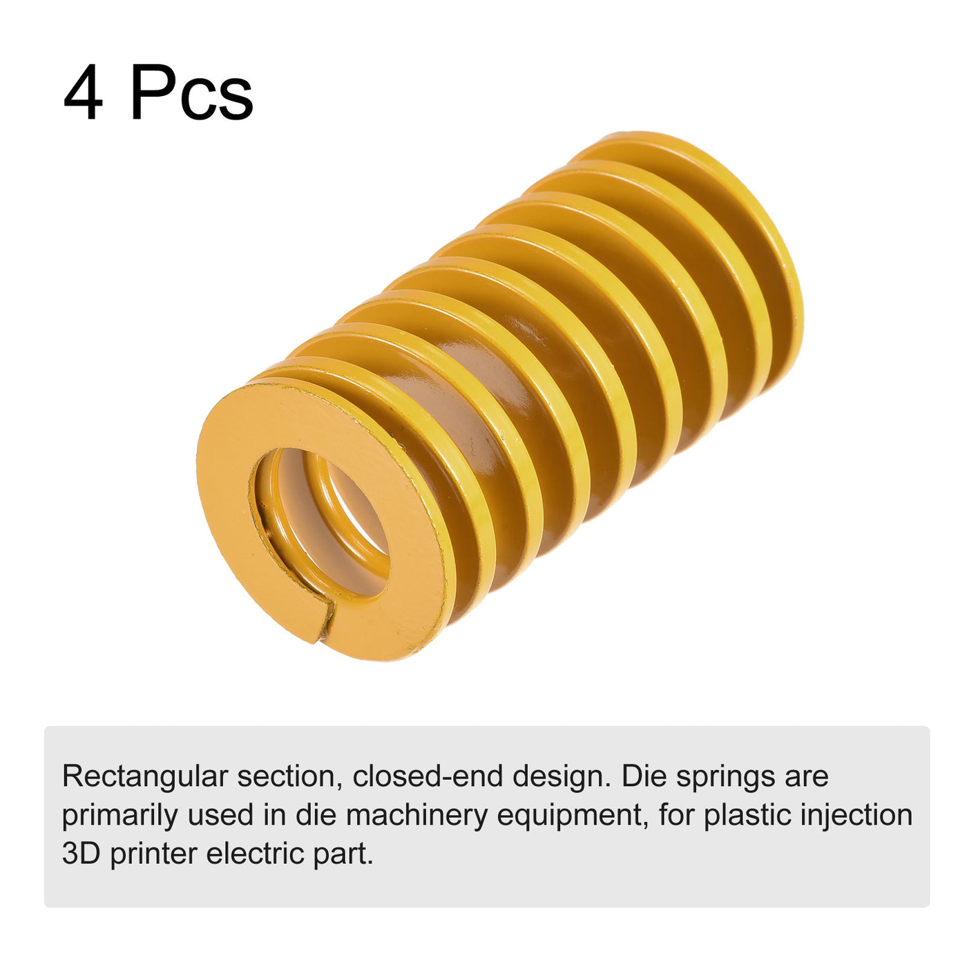 uxcell Uxcell 4Stk Matrize Feder 27mm 50mm Leichte Last Druckplatte für 3D-Drucker Teil Gelb