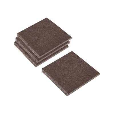 Harfington Uxcell Felt Furniture Pads, 50mm x 50mm Self Adhesive Square Floor Protectors for Furniture Legs Hardwood Floor, Brown 16Pcs