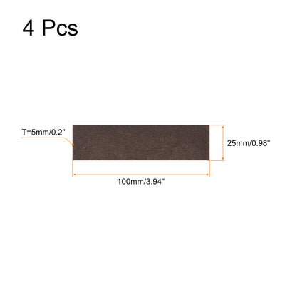 Harfington Uxcell 4Stk Filz Selbstklebend Quadrat Bodenschützer für Holzboden 100mmx25mm Braun