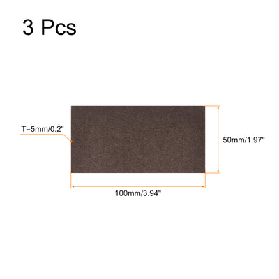 Harfington Uxcell Felt Furniture Pads, 100mm x 50mm Self Adhesive Square Floor Protectors for Furniture Legs Hardwood Floor, Brown 3Pcs