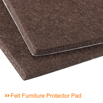 Harfington Uxcell Felt Furniture Pads, 150mm x 12mm Self Adhesive Square Floor Protectors for Furniture Legs Hardwood Floor, Brown 20Pcs