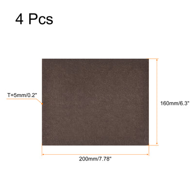 Harfington Uxcell Felt Furniture Pads, 200mm x 160mm Self Adhesive Square Floor Protectors for Furniture Legs Hardwood Floor, Brown 4Pcs