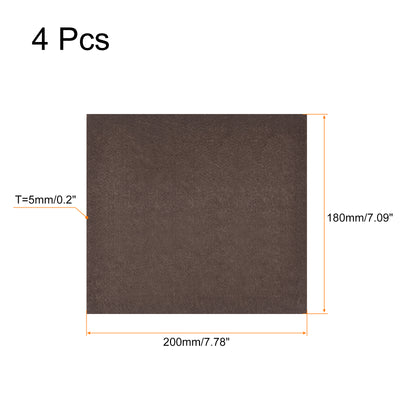 Harfington Uxcell Felt Furniture Pads, 200mm x 180mm Self Adhesive Square Floor Protectors for Furniture Legs Hardwood Floor, Brown 4Pcs