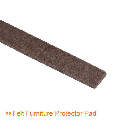 Harfington Uxcell Felt Furniture Pads, 1500mm x 12mm Self Adhesive Square Floor Protectors for Furniture Legs Hardwood Floor, Brown 1Pcs