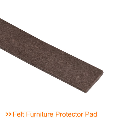 Harfington Uxcell Felt Furniture Pads, 1500mm x 25mm Self Adhesive Square Floor Protectors for Furniture Legs Hardwood Floor, Brown 3Pcs