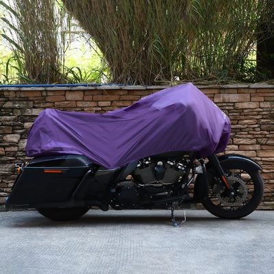 Harfington Motorcycle Cover Lightweight Half Cover Outdoor Waterproof Rain Dust Protector Purple L Size for Most Full Dress Touring Cruiser