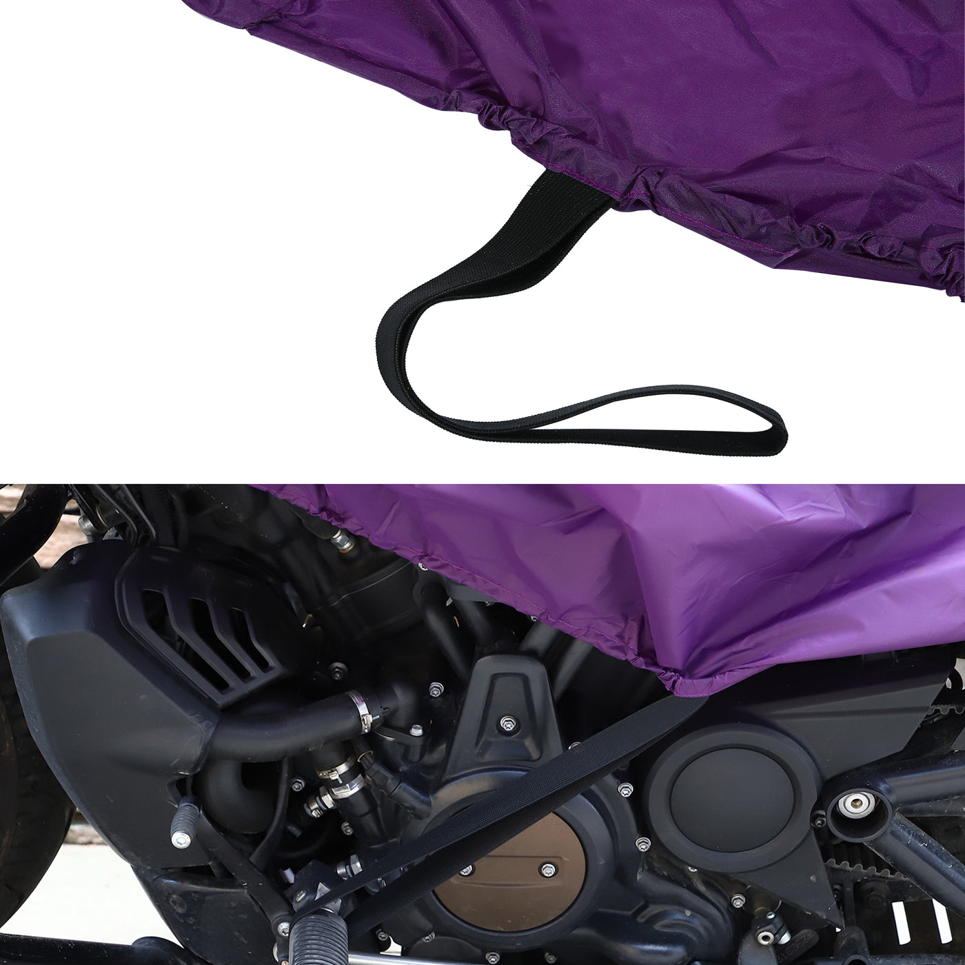 X AUTOHAUX Motorcycle Cover Lightweight Half Cover Outdoor Waterproof Rain Dust Protector Purple L Size for Most Full Dress Touring Cruiser