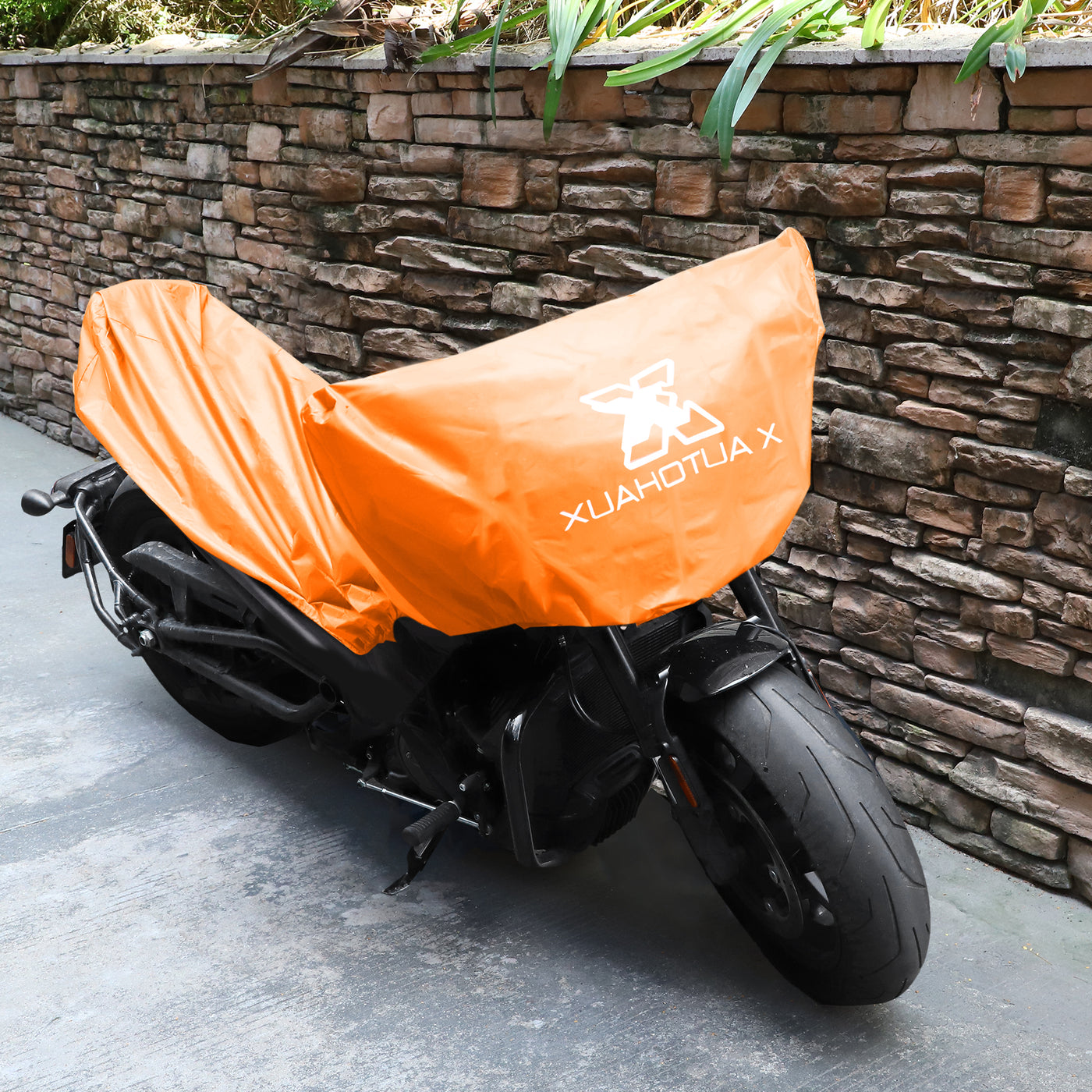 X AUTOHAUX M Motorradabdeckung Leichte Halbabdeckung Außenschutz Orange