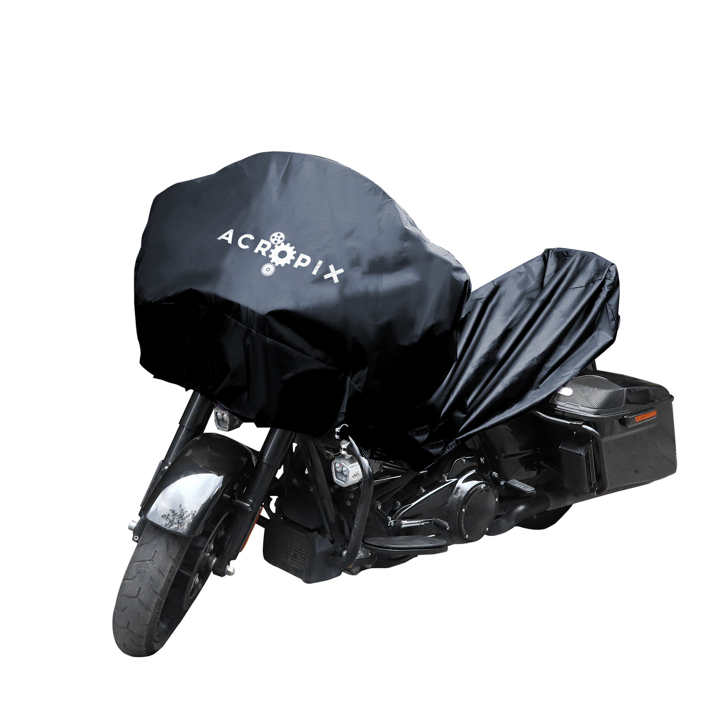 ACROPIX XL Lightweight Motorcycle Half Cover for Most Full Dress Touring Cruiser Motorbike Black - Pack of 1