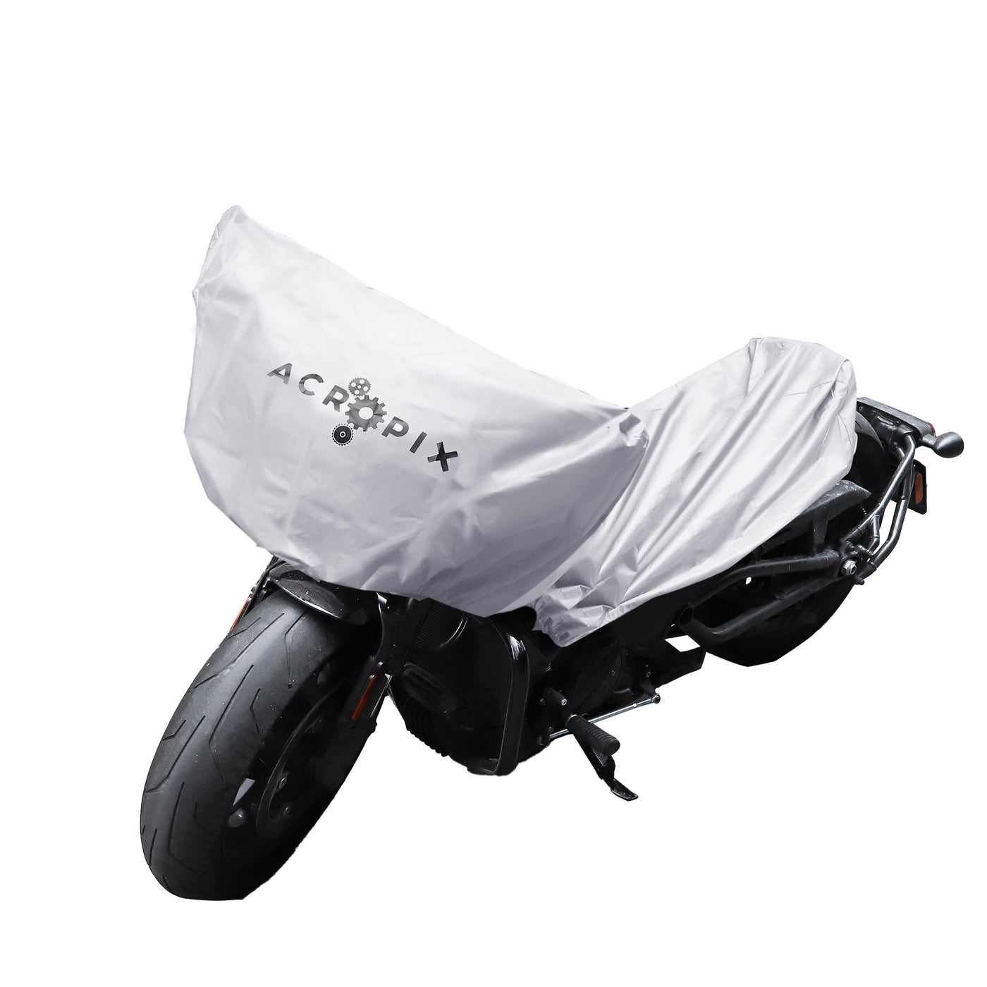 ACROPIX M Lightweight Motorcycle Half Cover for Most Full Dress Touring Cruiser Motorbike Silver Tone - Pack of 1