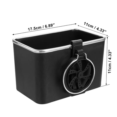 Harfington Black Car Armrest Tissue Storage Box with 1 Cup Holder Universal Car Seat Interior Organizer Multifunctional