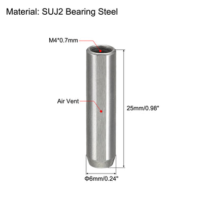 Harfington Uxcell 4 Stück M4 Innengewinde Dübelstift 5x25mm Anfasen Flache Auspuffnut Zylindrische Stiftbett Bücherregal Industriestifte Metall