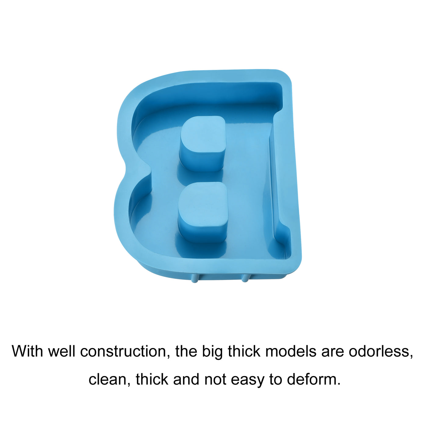 Harfington Silicone Resin Letter Mold 3D Mold for Epoxy Resin Art Large B Blue 4inch