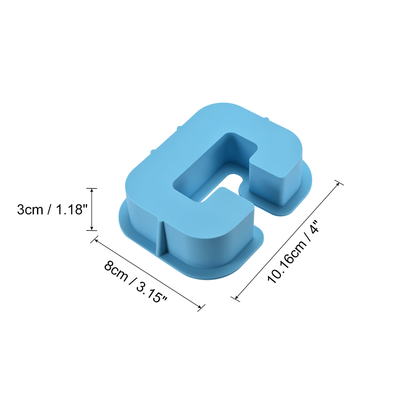 Harfington Silicone Resin Letter Mold 3D Mold for Epoxy Resin Art Large C Blue 4inch