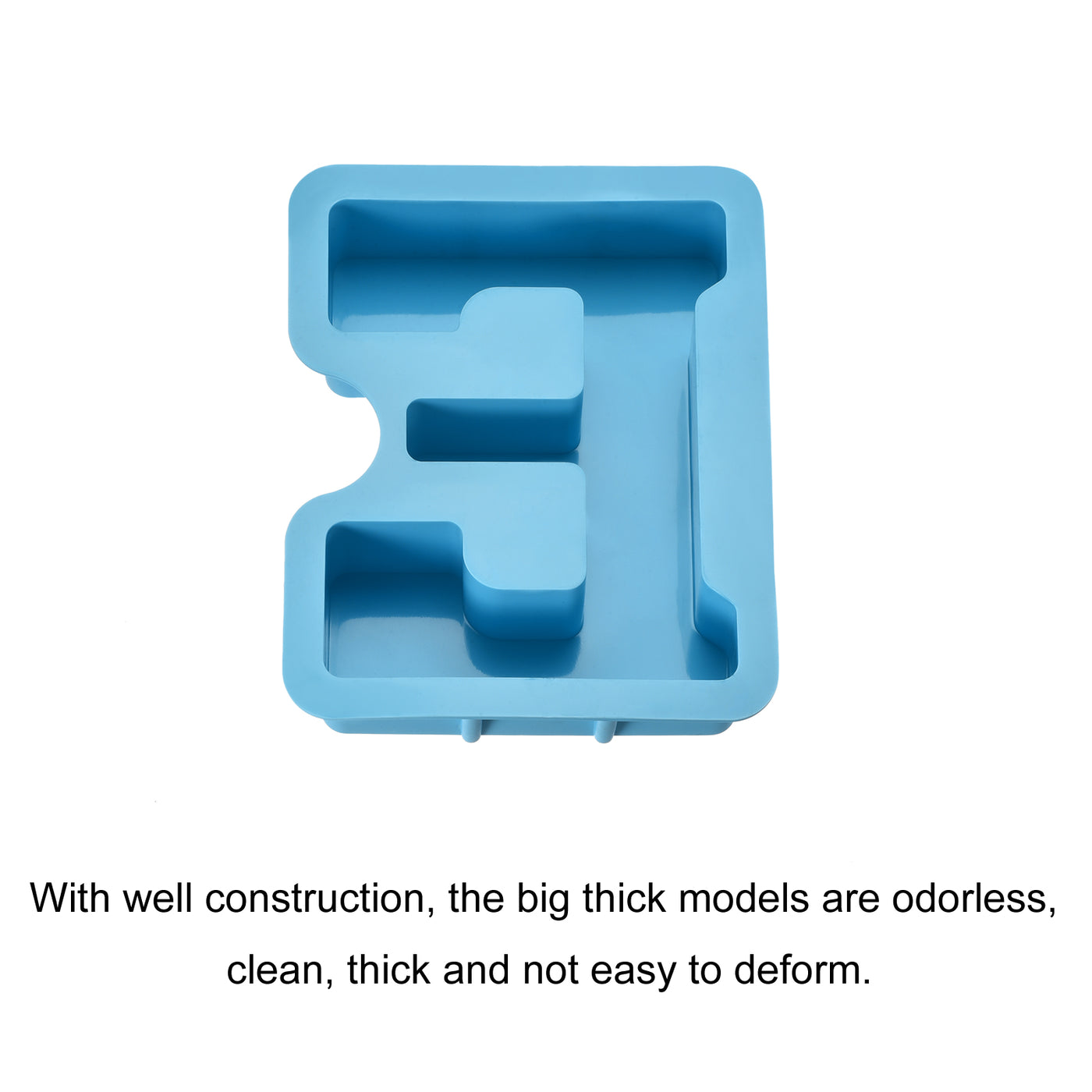 Harfington Silicone Resin Letter Mold 3D Mold for Epoxy Resin Art Large E Blue 4inch