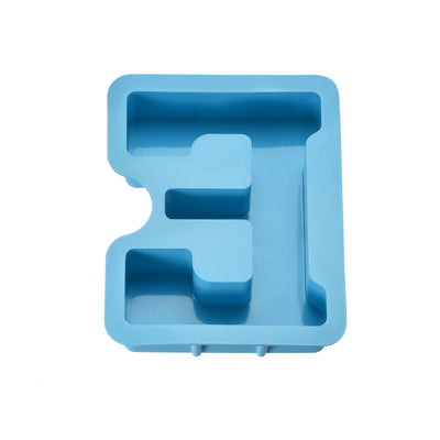 Harfington Silicone Resin Letter Mold 3D Mold for Epoxy Resin Art Large E Blue 4inch