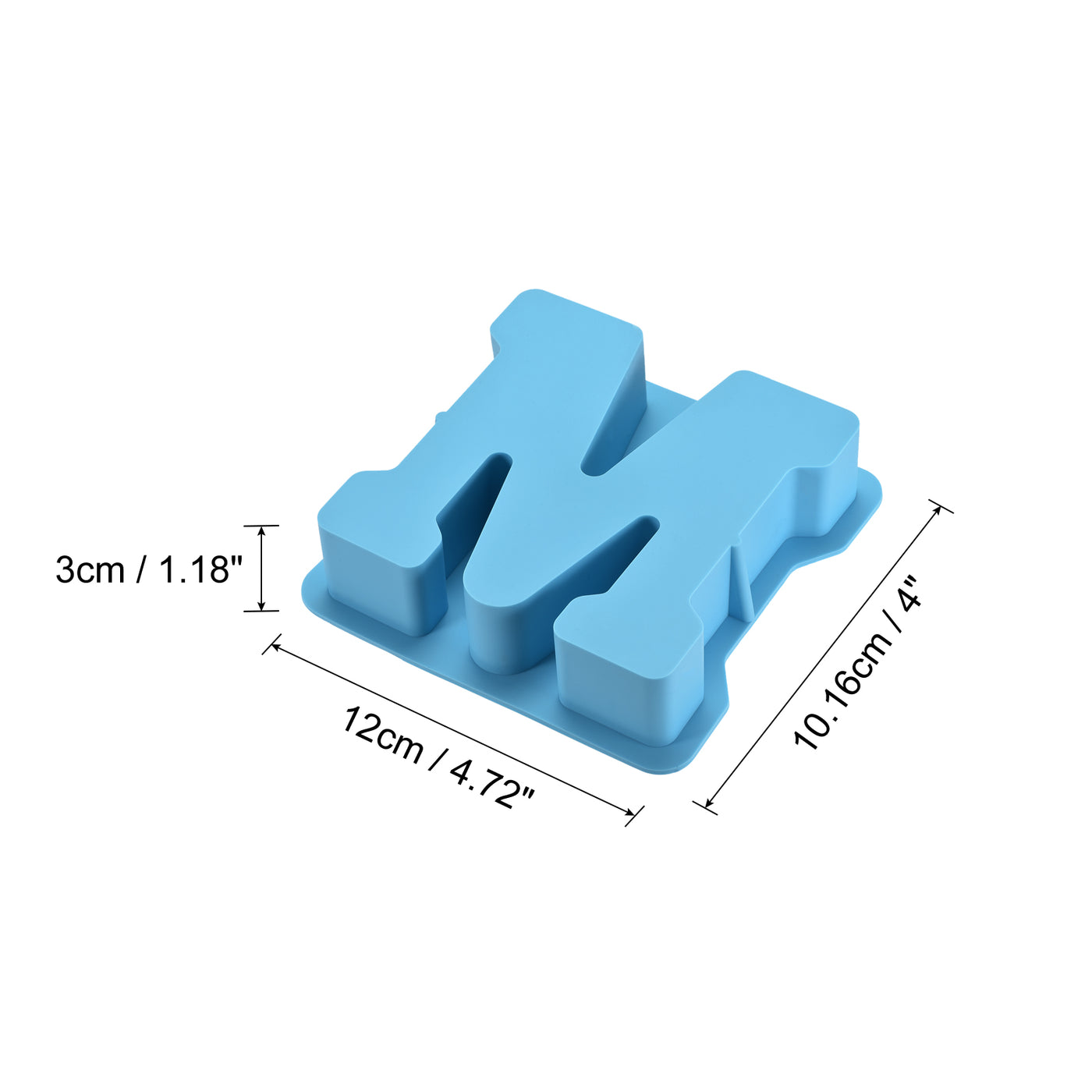 Harfington Silicone Resin Letter Mold 3D Mold for Epoxy Resin Art Large M Blue 4inch