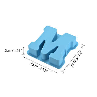 Harfington Silicone Resin Letter Mold 3D Mold for Epoxy Resin Art Large M Blue 4inch