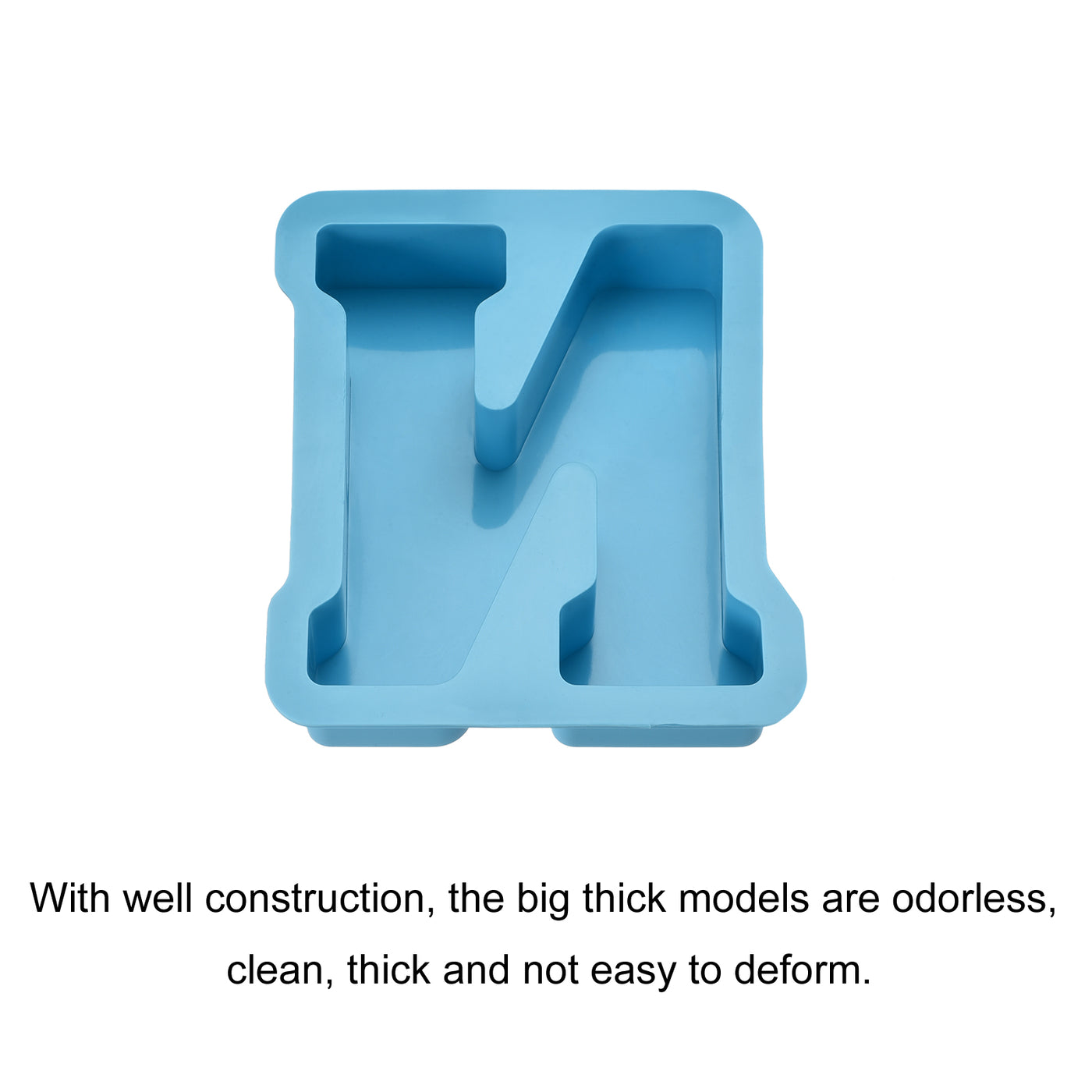 Harfington Silicone Resin Letter Mold 3D Mold for Epoxy Resin Art Large N Blue 4inch