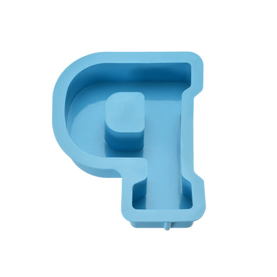 Harfington Silicone Resin Letter Mold 3D Mold for Epoxy Resin Art Large P Blue 4inch