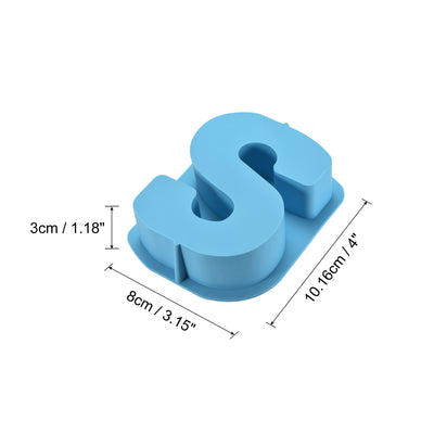 Harfington Silicone Resin Letter Mold 3D Mold for Epoxy Resin Art Large S Blue 4inch