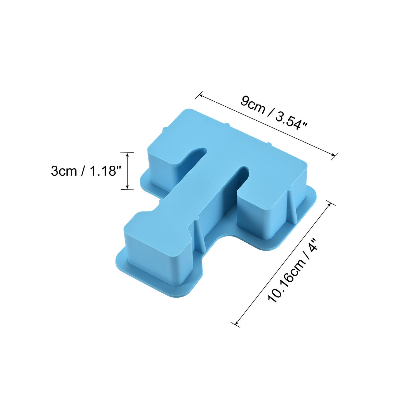 Harfington Silicone Resin Letter Mold 3D Mold for Epoxy Resin Art Large T Blue 4inch