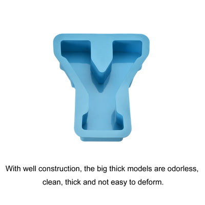 Harfington Silicone Resin Letter Mold 3D Mold for Epoxy Resin Art Large Y Blue 4inch