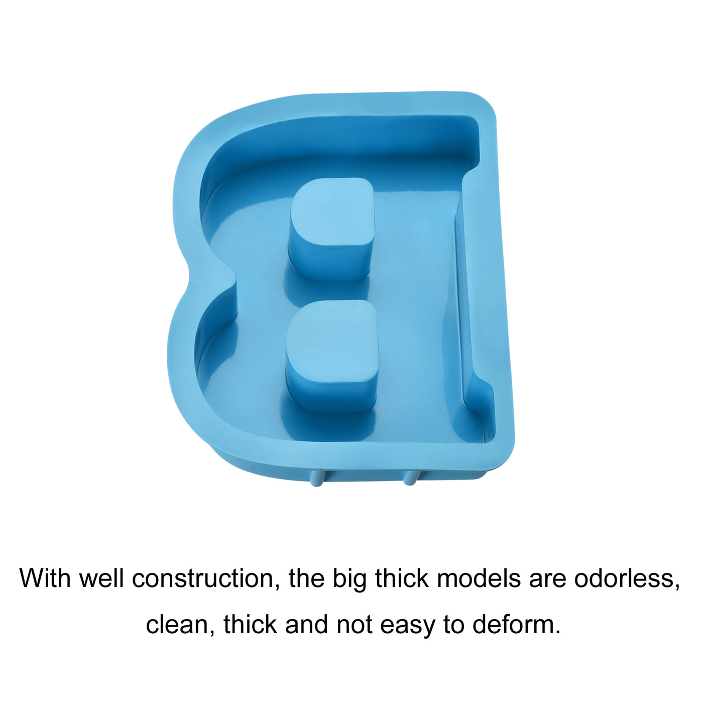 Harfington Silicone Resin Letter Mold 3D Mold for Epoxy Resin Art Large B Blue 6inch