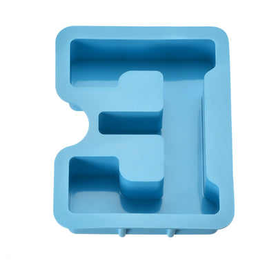 Harfington Silicone Resin Letter Mold 3D Mold for Epoxy Resin Art Large E Blue 6inch