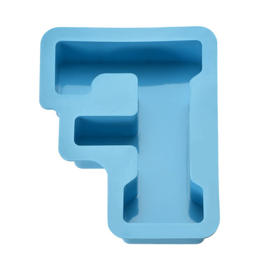 Harfington Silicone Resin Letter Mold 3D Mold for Epoxy Resin Art Large F Blue 6inch